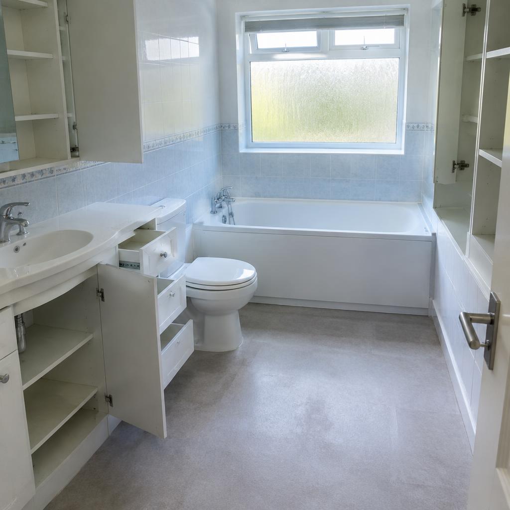 Typical bathroom prepared and ready for heat treatment
