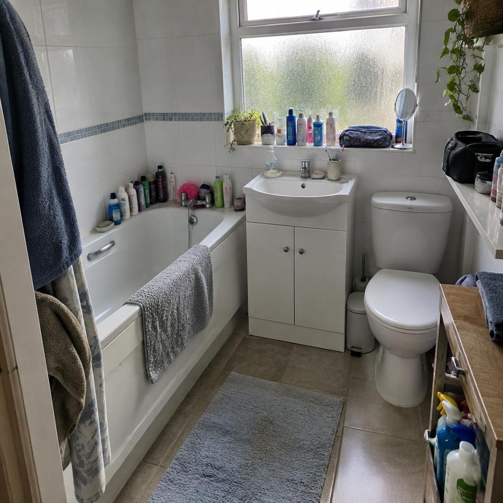 Typical bathroom before heat treatment preparation