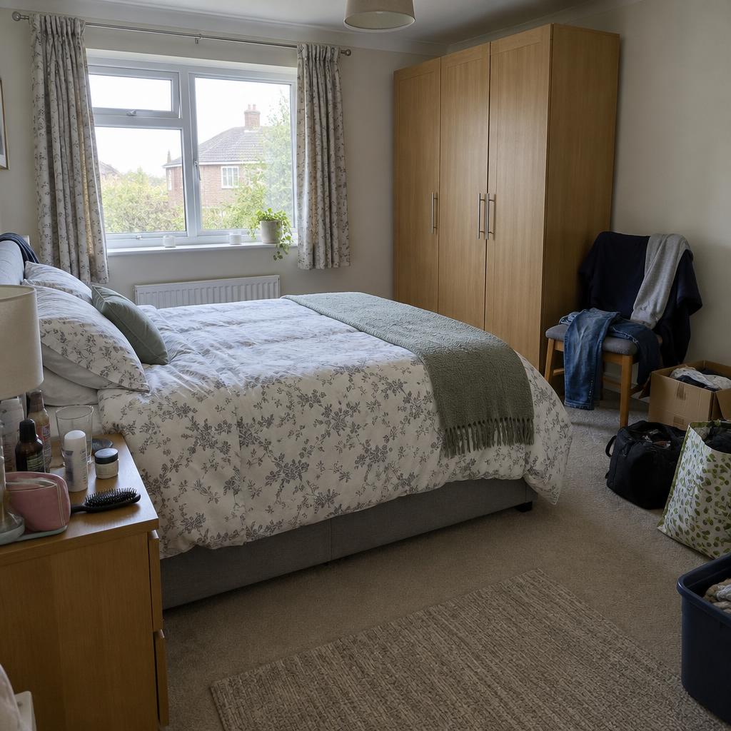 Typical bedroom before heat treatment preparation